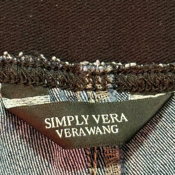 Simply Vera Wang Women's Pull-on Elastic Back Stretch Blue Denim Jeans Size 12 - Picture 5 of 11